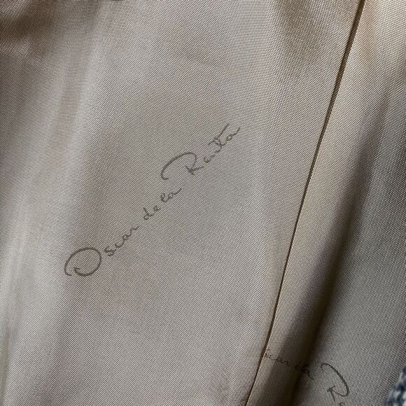 Vintage Oscar‎ de la Renta Wool Blazer Size 5/6 Herringbone Tweed Logo Lined - Picture 5 of 10